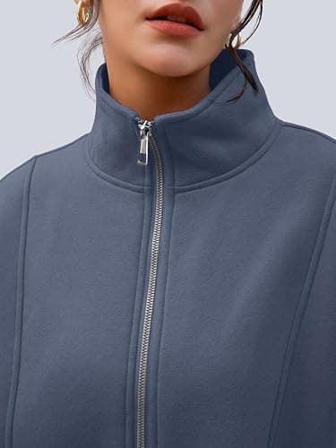 AUTOMET Womens Quarter Zip Oversized Sweatshirts Teen Fleece Pullover Hoodies 2025 Mock Neck Sweater Fall Workout Jacket thumbnail 5