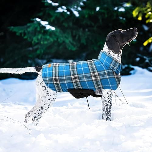 Kuoser Warm Dog Coat, Waterproof Dog Jacket for Extra Large Dogs, Adjustable Durable XXXL Doggie Winter Coat Reversible Puppy Cold Weather Apparel for Large Breed, Blue 3XL thumbnail 6