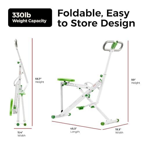 Sunny Health & Fitness Smart Row-N-Ride Glute & Leg Trainer, Foldable Squat Assist Rower with Exclusive SunnyFit App Connection thumbnail 6
