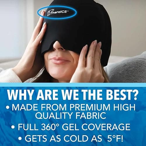 TheraICE Migraine Relief Cap, Headache Hat Ice Pack Mask, Cooling Head Wrap | Soothing Cold Compress Gel for Sinus Tension, Stress, Hangover and Puffy Eyes, a Great Birthday Gift for Mom or Her thumbnail 7
