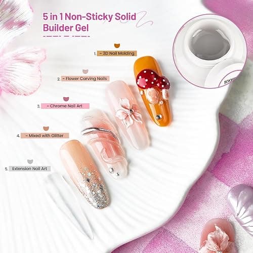 JEWHITENY 45g Large Capacity Clear Solid Builder Gel: Non-sticky 3D Sculpting Gel For Nail Extension, Nails Carving & 3D Molding Nail Art thumbnail 4