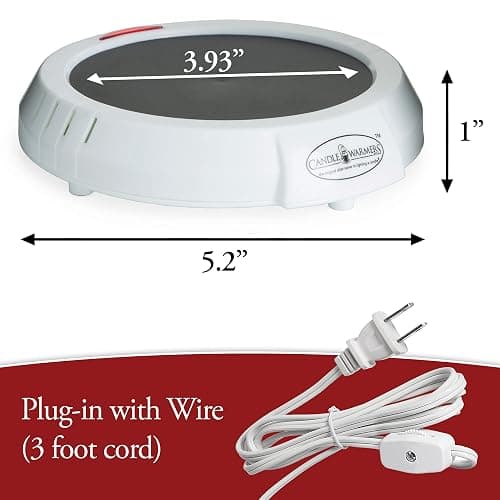Candle Warmers Etc. Original Candle Warmer Plate (White, Plug-in) – Electric Candle Wax Melter Plate for jar Candles thumbnail 6