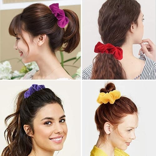 Hcimooy 36 Pcs Velvet Hair Scrunchies, Hair Ties for Women Girls (36 Colors) thumbnail 6