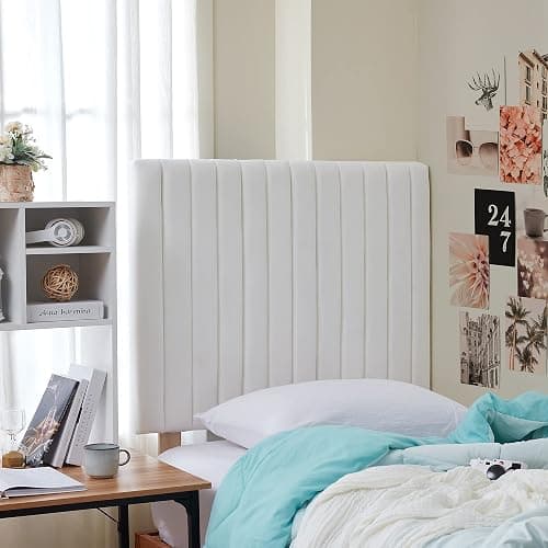 DormCo Tavira Allure® College Dorm Headboard with Legs - Classic Panel | Linen Beige. Essential Dorm Supplies for College Freshmen Necessities thumbnail 2