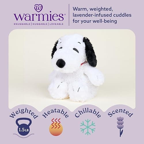 warmies Microwavable & Weighted Stuffed Animals, Snoopy - Heated Stuffed Animal Plushie for Warmth & Comfort - Cute Soft Plush Toys for Adults & Children (Boys, Girls, Babies & Toddlers) thumbnail 2
