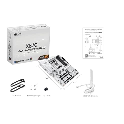 ASUS X870 MAX GAMING WIFI7 W AMD AM5 ATX Motherboard, 8-layer White PCB, 12+2+1 80A DrMOS, DDR5, PCIe 5.0 x16 Q-Release, 3x M.2, Wi-Fi 7 Q-Antenna, USB4® Type-C®, 2.5Gb LAN, BIOS FlashBack™, Aura Sync thumbnail 8