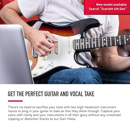 Focusrite Scarlett 2i2 3rd Gen USB Audio Interface for Recording, Songwriting, Streaming and Podcasting — High-Fidelity, Studio Quality Recording, and All the Software You Need to Record thumbnail 3