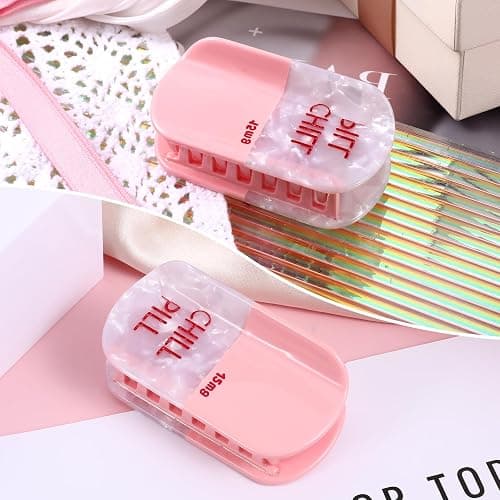Qianyu Chill Pill Hair Claw Clip Pharmacy Funny Hairs Clip Personalized Hairs Claw Funky Summer Accessories Pink Novelty Nurse Acetate Barrettes for Woman Gift Thick Thin Hair Styling Halloween thumbnail 3