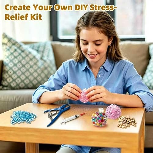 20pcs DIY Squishy Stress Ball Making Kit – Blank Skins with Air Pump & Expander Tool, Make Your Own Transparent Fidget Pressure Balls for Adults thumbnail 2