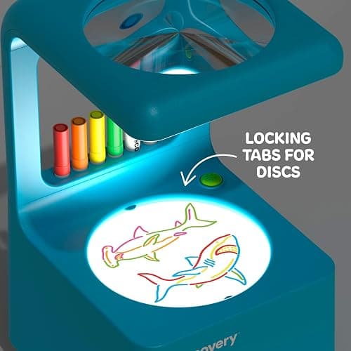 Discovery™ Doodle Projector Light Art Station – Includes 6 Dry-Erase Markers, 10 Reusable Drawing Discs, Project Drawings on Walls & Ceilings| Arts & Crafts Kit for Kids| Tracing Pad Coloring Toy Gift thumbnail 4