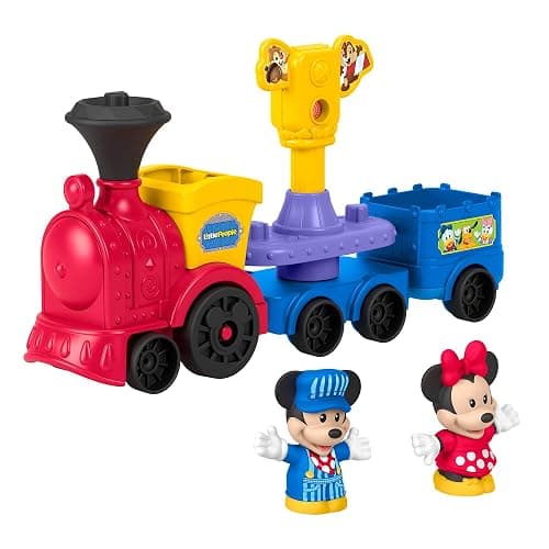 Fisher-Price Little People Toddler Toy Disney Jr Mickey & Minnie Musical Train with 2 Figures for Pretend Play Kids Ages 18+ Months - Image 1