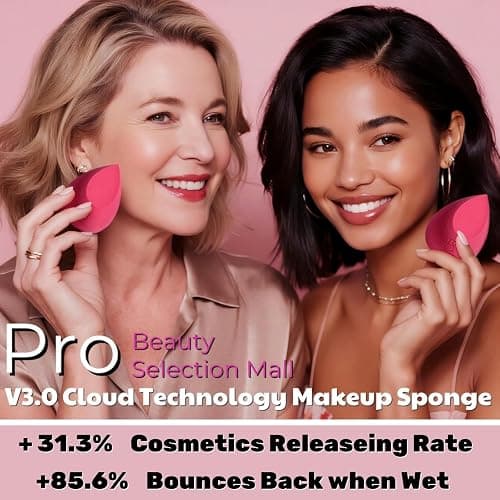 BS-MALL Mini Makeup Sponge Set Professional Triangle Puff 49 Pcs- Pro V3.0 Cloud Technology Material Flawless flow Mini Sponge Set & Triangle Puff With Waterproof Travel Silicone Bag Gift Set thumbnail 2