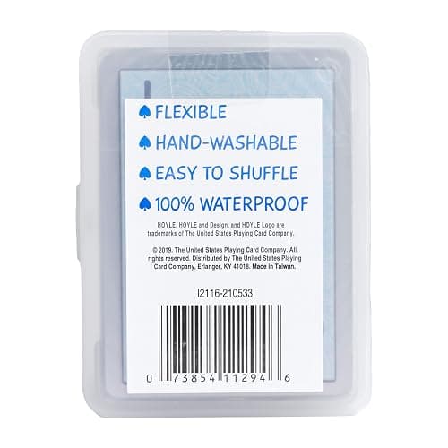 Hoyle Waterproof Playing Cards, Clear Plastic Deck of Cards for Outdoor Card Games, Camping, Beach, Pool & Travel Games (1 Deck) thumbnail 2