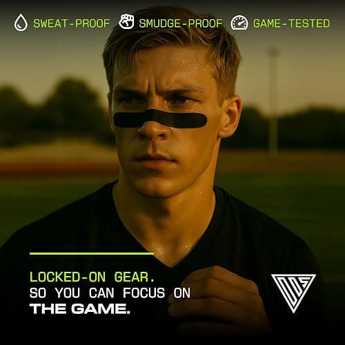 DRIP Strips Pro-Grade Eye Black Stickers, 24 Pack, Natural Flex & Stretch Eye Black Strips That Move With You, Breathable, Sweat-Proof, Baseball, Softball, Football, Lacrosse, Black Grit Strip thumbnail 3