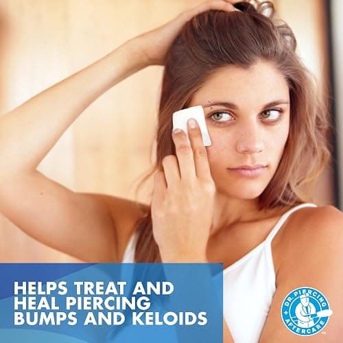 Dr. Piercing Aftercare Wipes – Piercing Aftercare | Saline Solution for Piercings - Keloid Bump Ear Piercing Cleaner – Ears Lips Belly Nose Piercing Bump - Piercing Hole Cleaner (100 Count) thumbnail 3