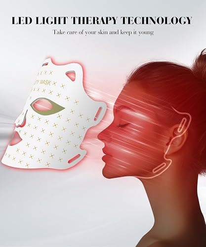 SDKWDH Red Light Mask for Face, 7-1 Colors Facial Care Mask, 850nm Infrared & Red Light Masks, Ergonomic Design for Home & Travel, White thumbnail 6