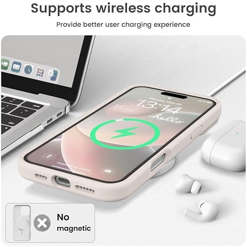 Vooii Compatible with iPhone 16 Plus Case, Liquid Silicone Upgrade [Camera Protection] [Soft Anti-Scratch Microfiber Lining] Shockproof Phone Case for iPhone 16 Plus 6.7 inch - Stone - iPhone 16 Plus - Stone thumbnail 7