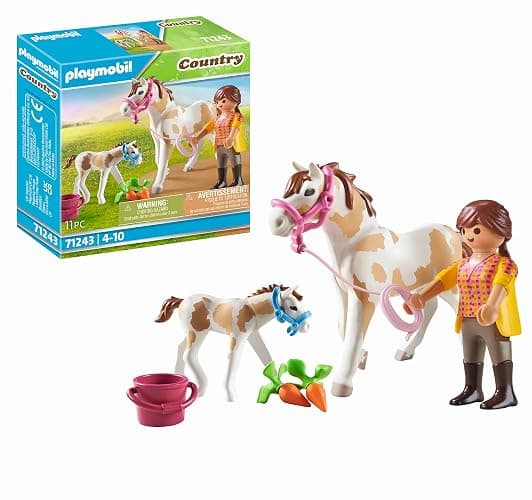 PLAYMOBIL Country 71243 Pferd mit Fohlen, Tiere für den Reiterhof, Spielzeug für Kinder ab 4 Jahren - Image 1