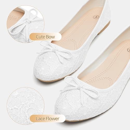 FINIWOR Womens Black Ballet Flats Shoes,Point Toe Shoes | comfortable dressy slip on casual flats with bow for women thumbnail 4