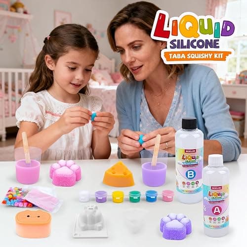 MOELUM DIY Taba Squishy Kit with 6 Molds - 18OZ Bubble Free Liquid Silicone, Fast 2-3H Cure with Easy Guide, Ultimate Craft Gift for Beginners thumbnail 7