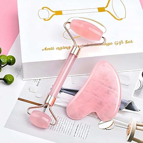 Bolithui Jade Roller Massage Stick & Gua Sha Set - 100% Natural Stone Facial Massage Tools for Lymphatic Drainage, Anti-Puffiness & Glowing Skin, Spa-Quality Skincare, Gift-Ready Packaging thumbnail 7
