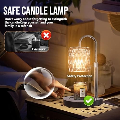 GEEZO Fragrance Candle Warmer Lamp，Electric Candle Warmer with Timer & Dimmer，Mom Christmas Birthday Gifts for Women, House Warming Gifts New Home Bedroom Decor thumbnail 5