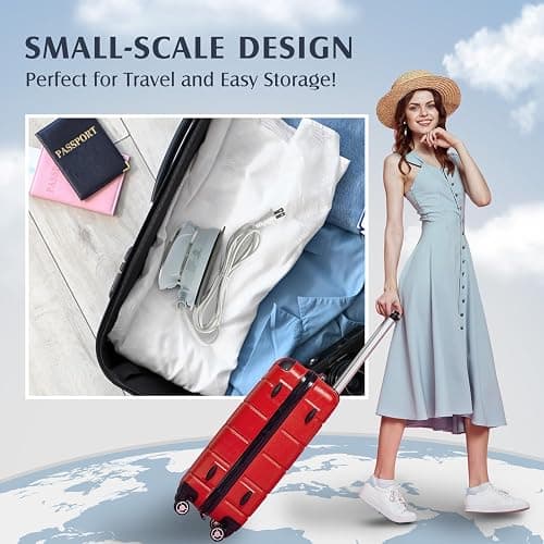 PIOMATIC Travel Iron Mini with Steam for Clothes with Dual Voltage, Portable Mini Ironing Machine with Non-Stick Soleplate, Small Iron for Sewing, Quilting and Handcraft thumbnail 4