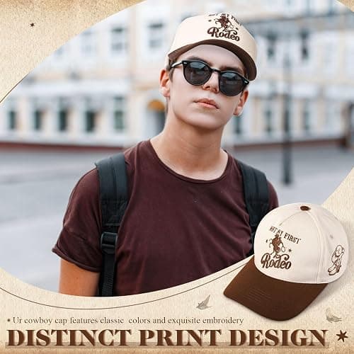 JaGely Western Trucker Hat Vintage Funny Cowboy Cowgirl Hat Retro Embroidered Cap Adjustable Country Cap for Women Men thumbnail 5