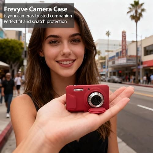 Frevyve Case for Kodak PIXPRO FZ55 Camera, Kodak FZ55 Accessories - Red | Kodak FZ55 Cover, Soft Silicone Protective Case, Anti-Scratch Shell with Removable Lens Cover, 2 Screen Protectors thumbnail 4