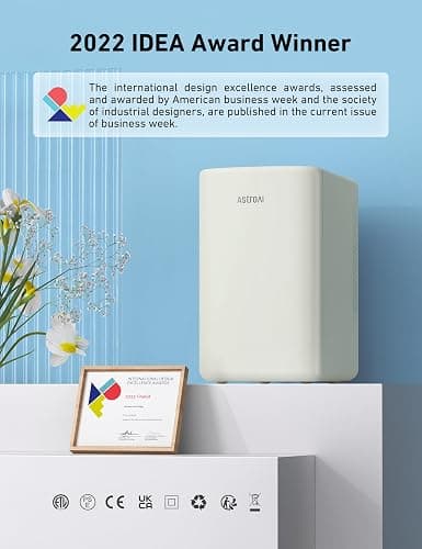 AstroAI Mini Fridge 6 Litre / 8 Can | Cooler and Warmer | AC/DC | Small Fridge for Bedrooms, Car, Drinks, Beauty, Skincare, Travel (Beige) thumbnail 5