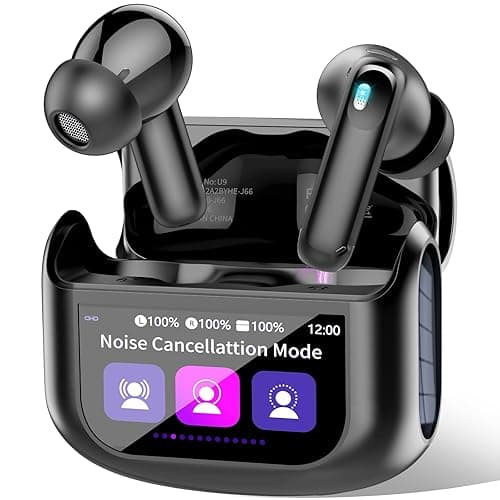 Wireless Earbuds, Bluetooth 5.4 Headphones Multi-Function Touch Screen with 5 EQ Modes, 48H Ear Buds Bass Stereo with ANC Noise Cancelling/Transparency Mode, IPX7 Bluetooth Earbuds for Android/iOS - Mysterious Black