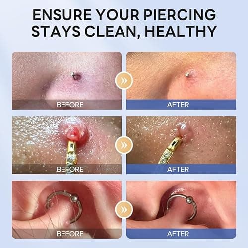 4OZ Piercing Aftercare Spray, Saline Spray for Piercings, Piercing Cleanser for Ear, Nose & Belly Button, Travel Size thumbnail 6