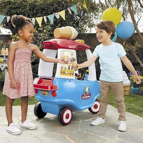 Little Tikes Cozy Ice Cream Truck, Coupe Ride On Car, Kid and Parent Powered, Truck Music, Including Accessories- Gift for Kids, Toy Girls Boys Ages 1.5 to 5 Years Old thumbnail 3