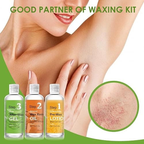 Mini Pre Wax Spray and After Wax Spray, Triple-bottle Set After Wax Care with Pre Wax Cleanser, Wax Remover Oil and Skin Soother Organic Aloe Vera Gel for Sensitive Skin thumbnail 7
