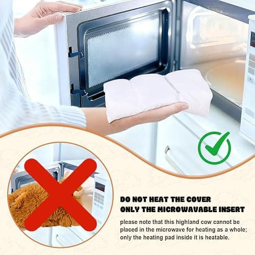 Highland Cow Stuffed Animals with Removable Microwave Heating Pad for Period Cramps Pain, Stress Relief, Weighted Stuffed Animals Lavender Scented Cow Plush for Sooth & Relax, Highland Cow Gifts thumbnail 9