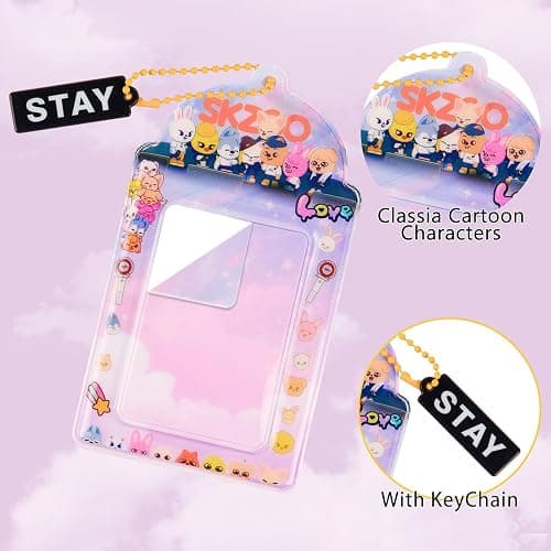 Stray Photocard Holder Keychains Cute Animals Photo Frame Keychain Cartoon Photo Sleeve Decorative Cardholder for Stray Fans thumbnail 3