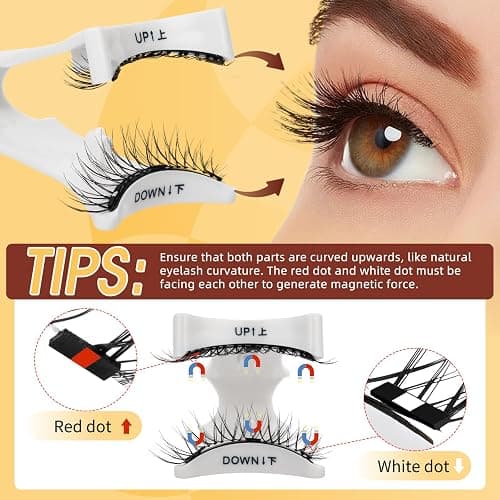 QUEWEL 4 Pairs Magnetic Eyelashes Natural Look, Reusable Magnetic Eyelashes with Applicator, No Glue Needed Lash Clusters Kit, Easy to Wear and Remove(4 Pairs-C01) thumbnail 4