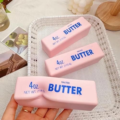 2 Pack Pink & Yellow Butter Squishy Slow Rebound Butter Squeeze Stress Ball | Realistic Soft Butter Stick Fidget Toy Slow Rising Squishy for Adults Anxiety & Stress Relief Sensory Gifts thumbnail 6