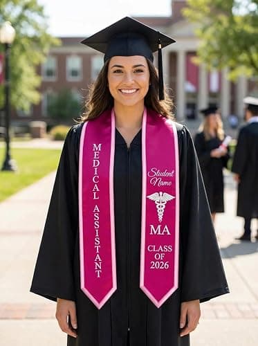 Chillever Personalized Medical Assistant Stole Custom Name MA Graduation Sash Class 2026 Gift Healthcare Graduate Ceremony thumbnail 2