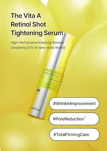 celimax The Vita A Retinol Shot Tightening Serum | with Pure Vitamin A Retinol, Peptide, Pore Minimizer, Wrinkles & Fine Lines, Firmer Skin, Anti-Aging, Skin Smoothing 30ml thumbnail 2