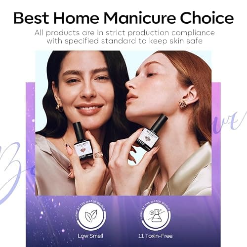 modelones Gel Nail Polish Set, 6 Colors 2026 Purple-Red/Black/Blue Sparkle Chameleon Glitter Gel Polish Purple-Black Color Changing 9D Cat Eye Nail Polish With Magnet LED Nail Art DIY Gift thumbnail 6