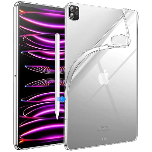 JETech Case for iPad Pro 12.9-Inch 2022/2021 (6th/5th Generation), Soft TPU Transparent Slim Shockproof Tablet Cover, Support Pencil 2nd Charging (Clear) - Image 1