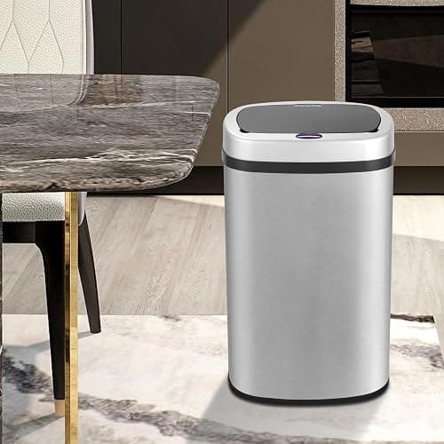 display4top Stainless Steel Automatic Touchless Kitchen Bathroom Sensor Bin,Trash Can,Touch Bin (58LRound) thumbnail 7