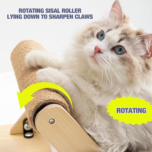 DSOPV Cat Bed, Recliner Cat Bed, Universal Elevated Cat Beds Cat Swing Bed, Wooden Frame Swing Chair Multifunctional, for Kitty, Puppy, Rabbit, Bunny and Small Animal (A) thumbnail 6