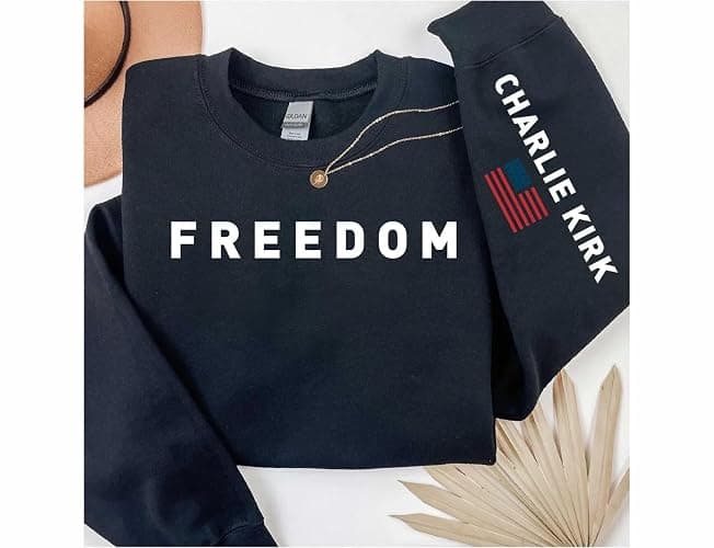 Sleeve Design Charlie Kirk Freedom Sweatshirt, Freedom Sweatshirt, Charlie Kirk Shirt, Crewneck Hoodie, Unisex Charlie Kirk Freedom Sweatshirt, Great American Pat.riot Charlie Kirk Freedom Hoodie, Sweatshirt - Hoodie Sleeve Printed Garment, Charlie Kirk Apparel thumbnail 5