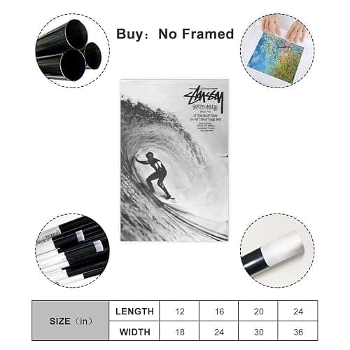 Vintage Black And White Surf Poster, Jeff Booth International Tribe Wall Art for Room Decor, College Dorm,for Living Room Bedroom Decor thumbnail 5
