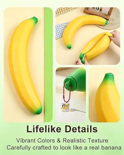 Giant Banana Squishy Toy, Soft Big Decompression Toy for Stress Relief and Enhancement for Work School thumbnail 5