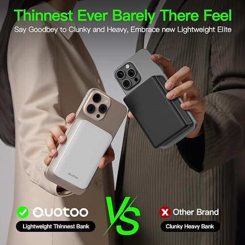 2026 Magnetic Portable Charger, 50% Smaller & Slimmer 5000mAh Power Bank with LED Display, 15W Fast Charging Battery Pack, Travel Essential MagSafe Compatible Charger for iPhone 17/16/15/14/13/12 thumbnail 6