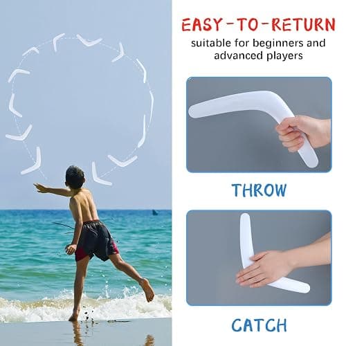 24 Pcs Plastic Boomerangs Craft for Teens Color Your Own DIY V Shaped Returning Boomerangs with Markers Fun Outdoor Throw Catch Flying Toy for Boys Girls Classroom Game Vbs Craft School Activities thumbnail 4