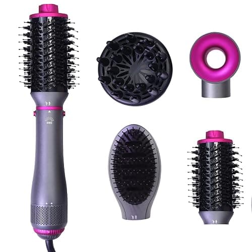 Hair Blow Dryer Brush 4-in-1, Blowout Brush, Multi Hair Styler Negative Ion Detachable Hair Dryer with Diffuser, Hot Air Brush, with Comb Brush for Women, Salon, Household - Image 1